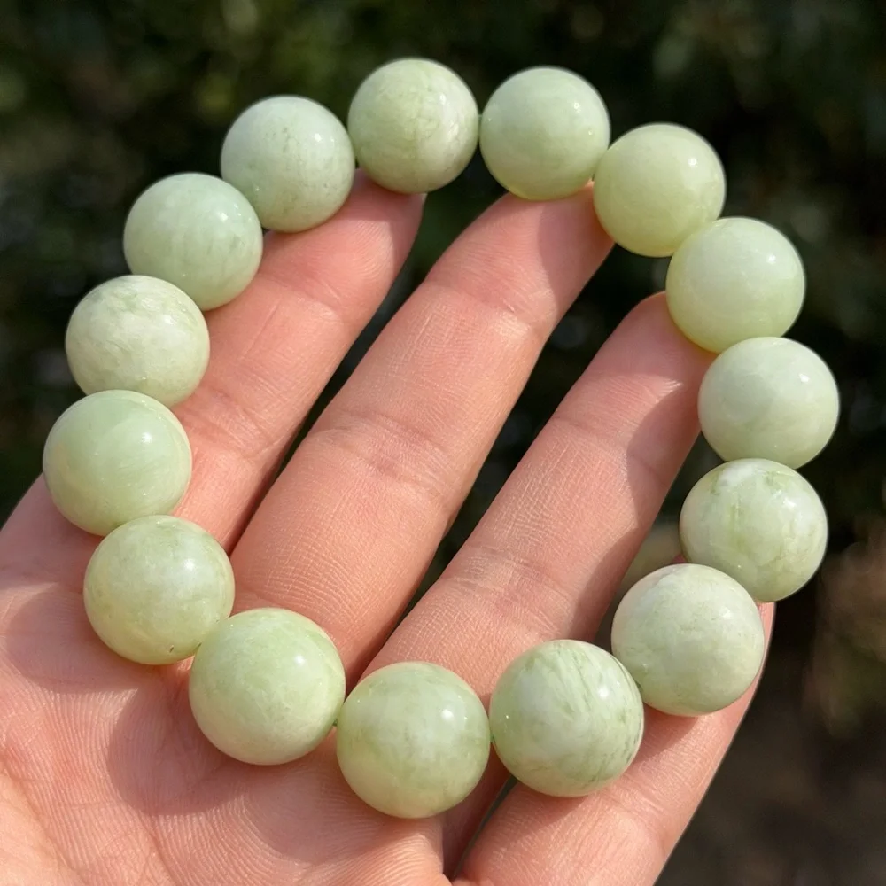 15mm stretchable chunky Xiuyu jade bracelet‎ 1134